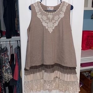 Boho flowy brown tunic